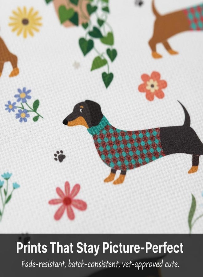 TheClover Dachshund Gifts for Women - 2PCS Dachshund Makeup Bags, Cute Dachshund Lovers Travel Toiletry Bag Set, Cosmetic Pouches for Cosmetics, Canvas Travel Organizer - Image 3
