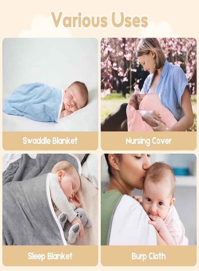 منشفة بغطاء رأس من يونيميد للأطفال حديثي الولادة، عبوة من قطعتين من مناشف الأطفال المصنوعة من الصوف المرجاني الناعم، مناشف استحمام فائقة الامتصاص، كمية كبيرة للأطفال الرضع والأطفال الصغار، مستلزمات أساسية لحديثي الولادة - 30 × 30 بوصة - وردي وأبيض - Image 4