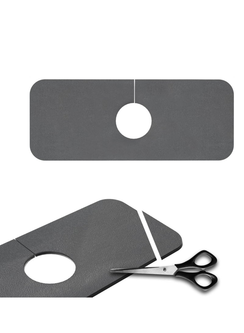 Excefore Faucet Absorbent Mat, Protector for Kitchen and Bathroom Sink, Drying Mat for Kitchen Counter, Sink Splash Guard, Faucet Handle Drip Catcher Tray, Drying Pad  - Image 1