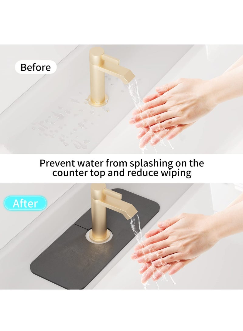 Excefore Faucet Absorbent Mat, Protector for Kitchen and Bathroom Sink, Drying Mat for Kitchen Counter, Sink Splash Guard, Faucet Handle Drip Catcher Tray, Drying Pad  - Image 2
