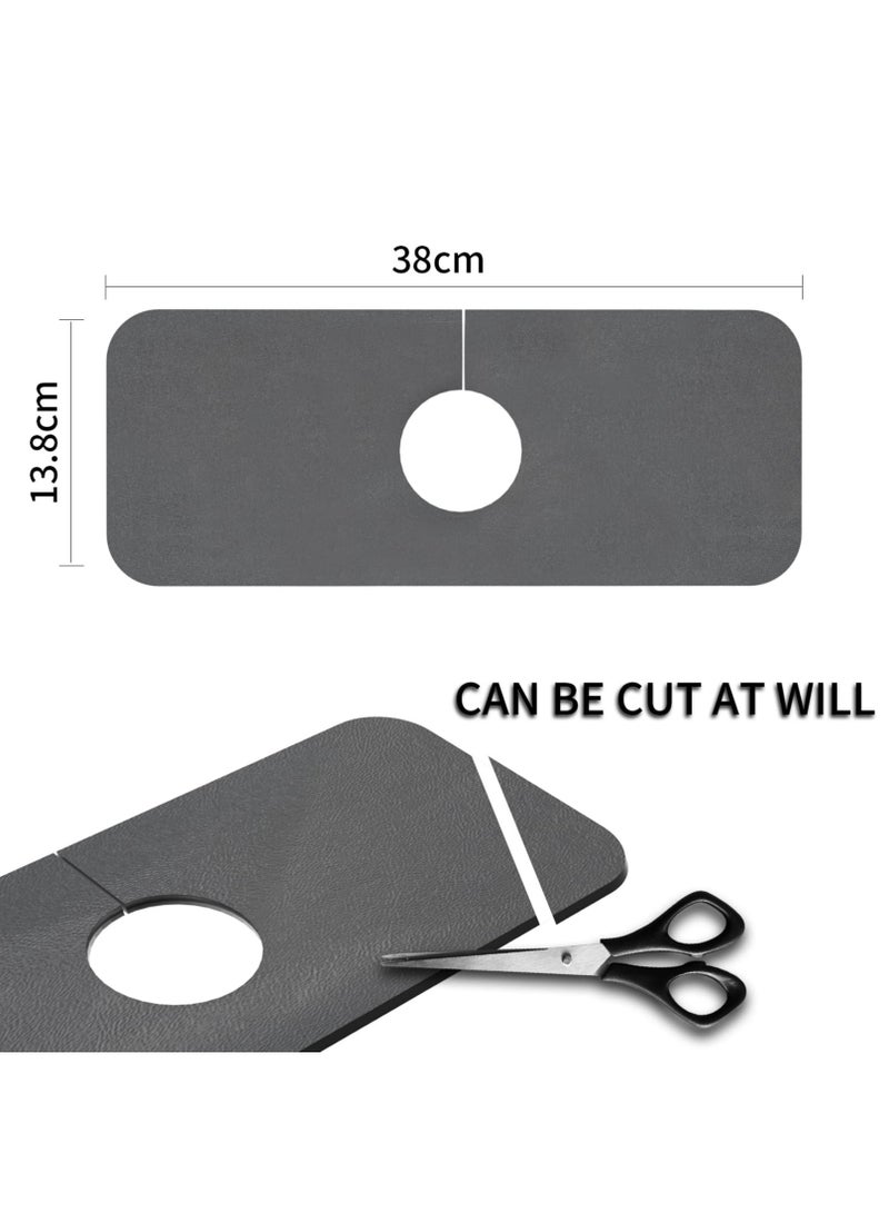 Excefore Faucet Absorbent Mat, Protector for Kitchen and Bathroom Sink, Drying Mat for Kitchen Counter, Sink Splash Guard, Faucet Handle Drip Catcher Tray, Drying Pad  - Image 3