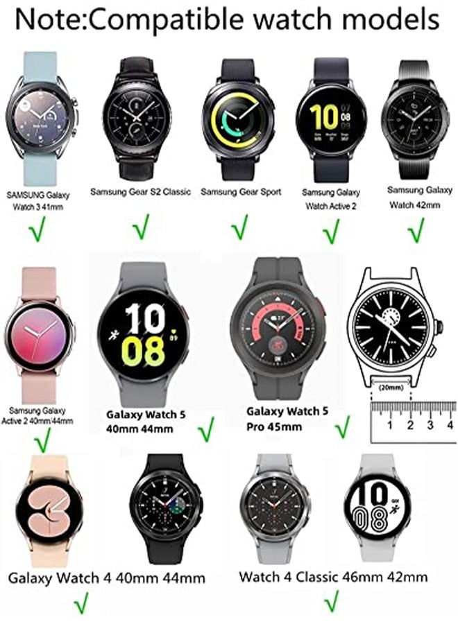 Samsung Galaxy Watch 4 40mm 44mm/Watch 4 Classic 46mm 42mm/Watch 5 40mm 44mm Pro 45mm/Active 2/Watch 42mm/Watch 3 41mm/Active 40mm Bands 20mm Stainless Steel Mesh Loop Strap Accessories - Image 2