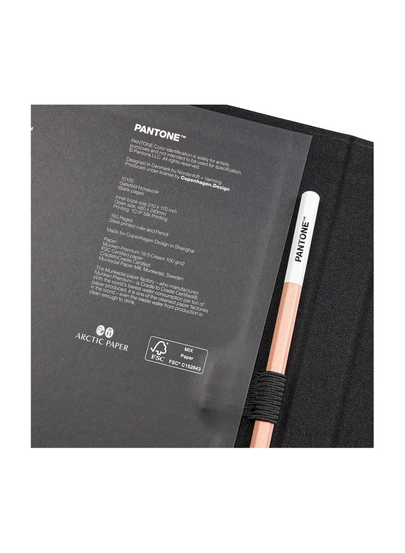 Pantone Premium Notebook with Pencil – Perfect for Notes & Ideas – Black