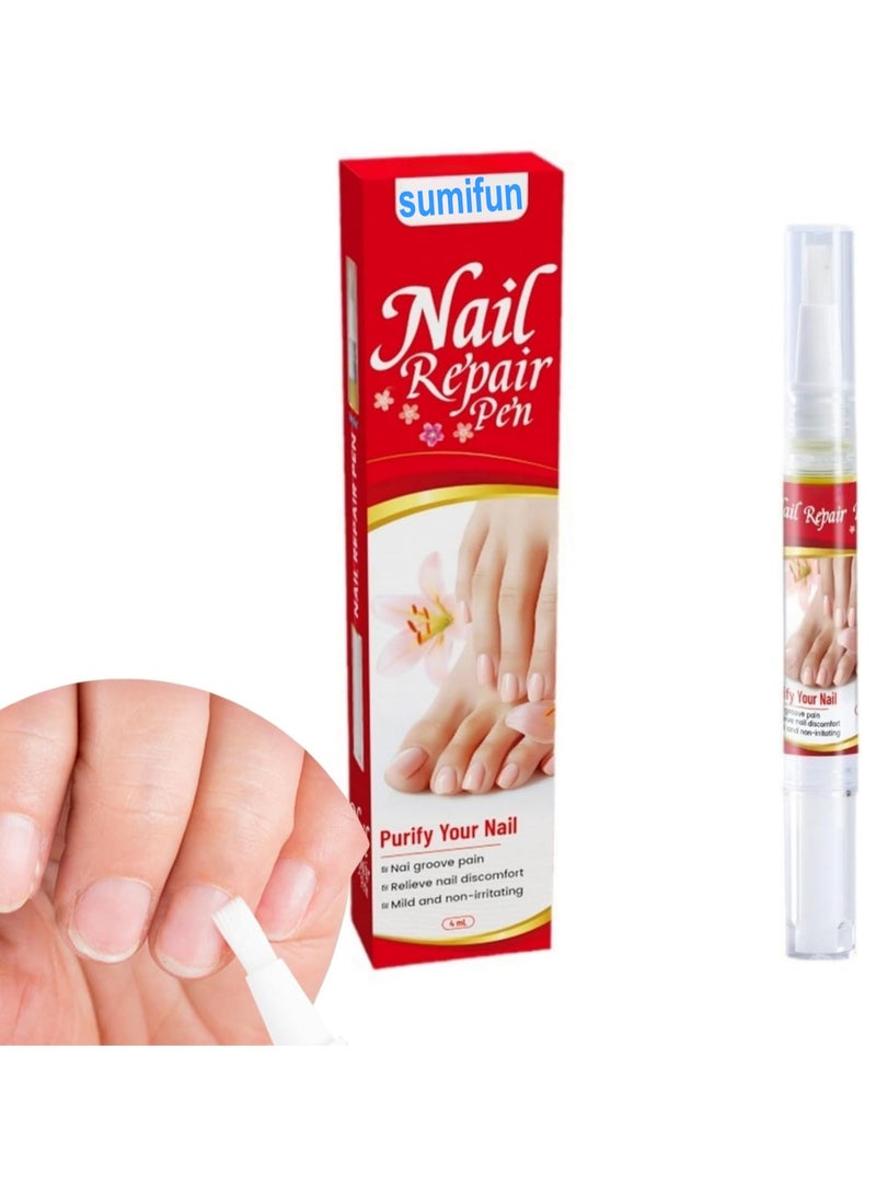Sumifun Nail Repair Pen 4ml Antifungal Solution for Nail Repair, Targets Discoloration Gray & Black Nails, Antibacterial Pen for Nail Care, Enhances Nail Thickness & Cleanliness, Restores Healthy Nail - Image 1