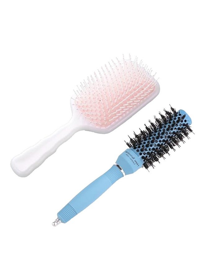 Kuber Industries Hair Brush | Bristles Brush | Hair Brush With Paddle | Sharp Hair Brush For Woman | Suitable For All Hair Types | Tgx5232-Xh45Pnk | Ice Blue & Pink - Image 2