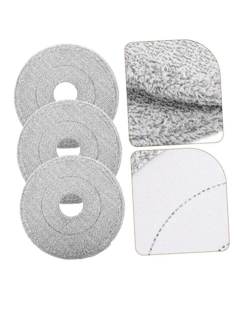 3pcs Mop Cloth Flat Floor Mop Cleaning Mop Household Wet & Dry Mops Microfiber Rotation Mop Refills Cleaning Mop Heads Round Mop Pads Cloth Mop Head Cotton Replace Mop Heads Steam - Image 3