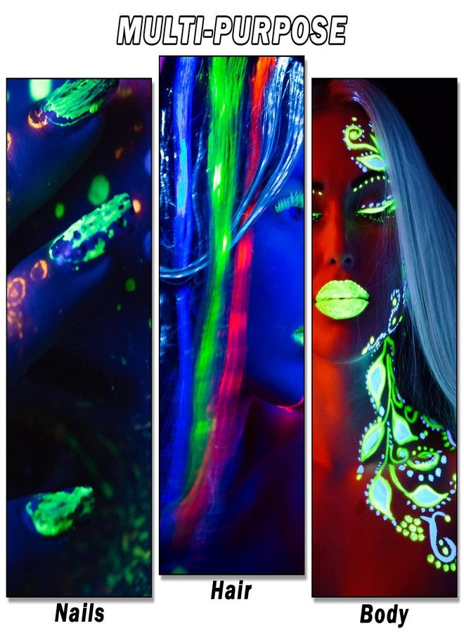 QIUFSSE 8 Colors Neon Face Paint Glow in The Dark UV Blacklight Body Paint Professional Water Activated Face Paint for Adults Kids Halloween Makeup - Image 5