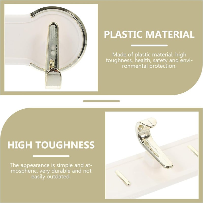 Heavy Duty Adhesive Bathroom Hooks Wall Mounted Plastic Coat Catch Rack for Towels and Robes, No Drill Seamless Sticky Hanging Hook for Shower and Door, White 6-Hook Rack 1pcs - Image 3