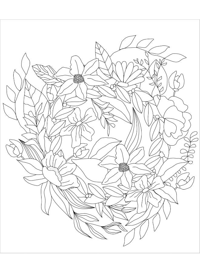 Large Print Colour & Frame - Flowers (Colouring Book for Adults): 31 Relaxing Colouring Pages to Enjoy - Image 2