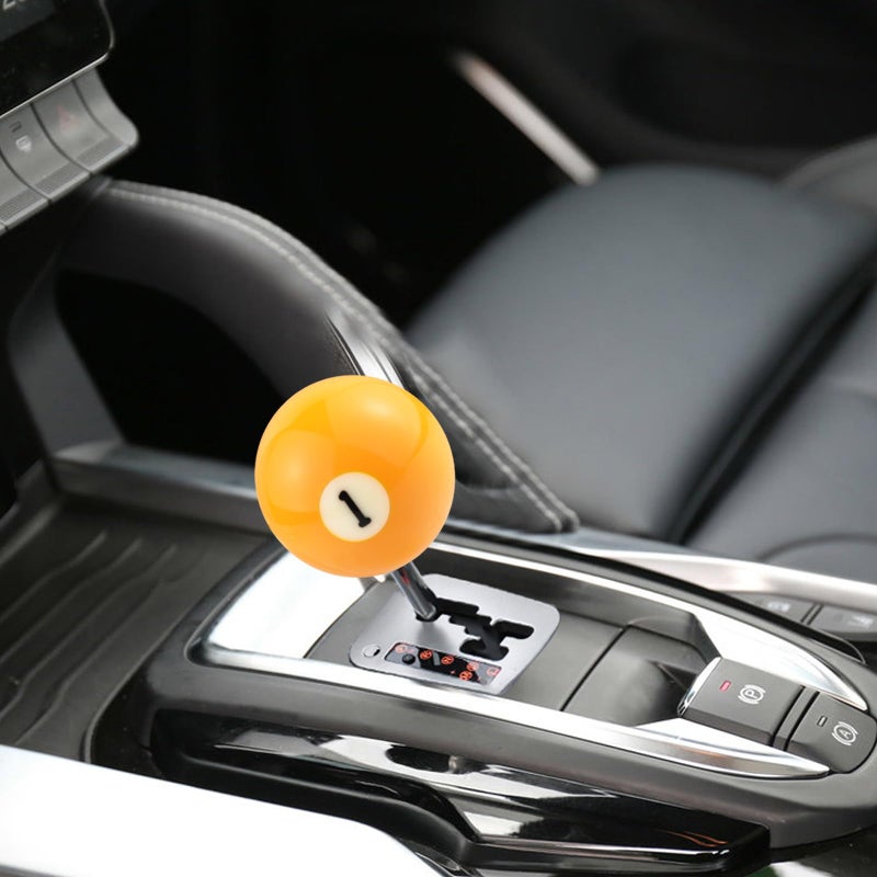 Arenbel 1 Ball Car Racing Shifter Lever Stick Knob Polished Gear Shift Grip Handle Fit Most Auto Manual Vehicles, Yellow - Image 3
