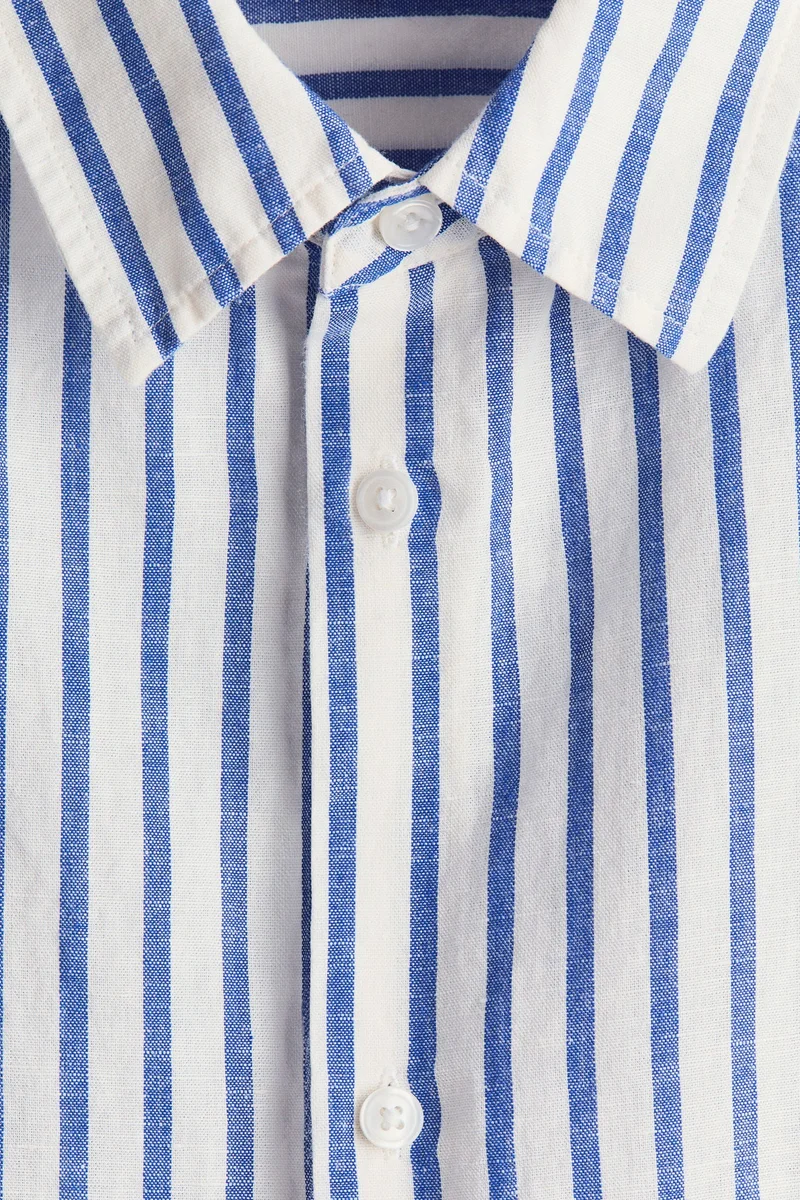 H&M Relaxed Fit Short-sleeved linen-blend shirt