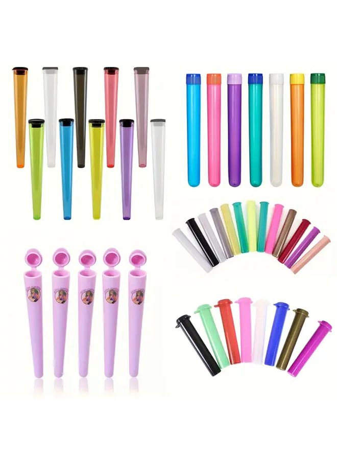 Type C Color Coded Cigarette Case Tubes 5 Pack With Sealed Caps Portable Hygienic Storage - Image 1