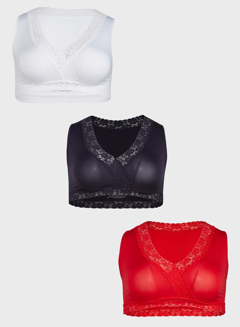 Simply Be 3 Pack Lace Trim Comfort Bras