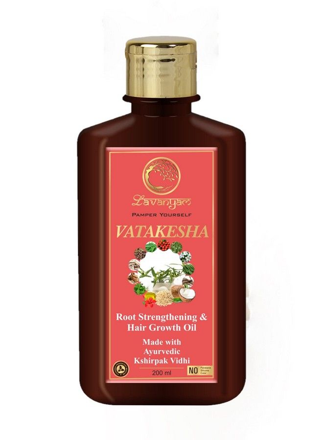 Lavanyam S Vatakesha Root Strengthening Hair Oil Made With Ayurvedic Kshirpak Vidhi Infused With 21 Natural Herbs Antihair Fall Relaxing Conditioning Nourishing (200 Ml) - Image 1