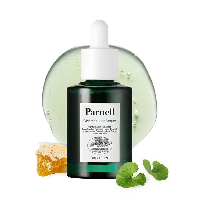Parnell Cicamanu 92 Serum (1.01 Fl Oz) 30ml | Melatonin, Centella Asiatica | Ceramide for Overnight Recovery & Soothing Irritated Skin | Targets Hyperpigmentation & Deep Hydration | Korean Skin Care - Image 1
