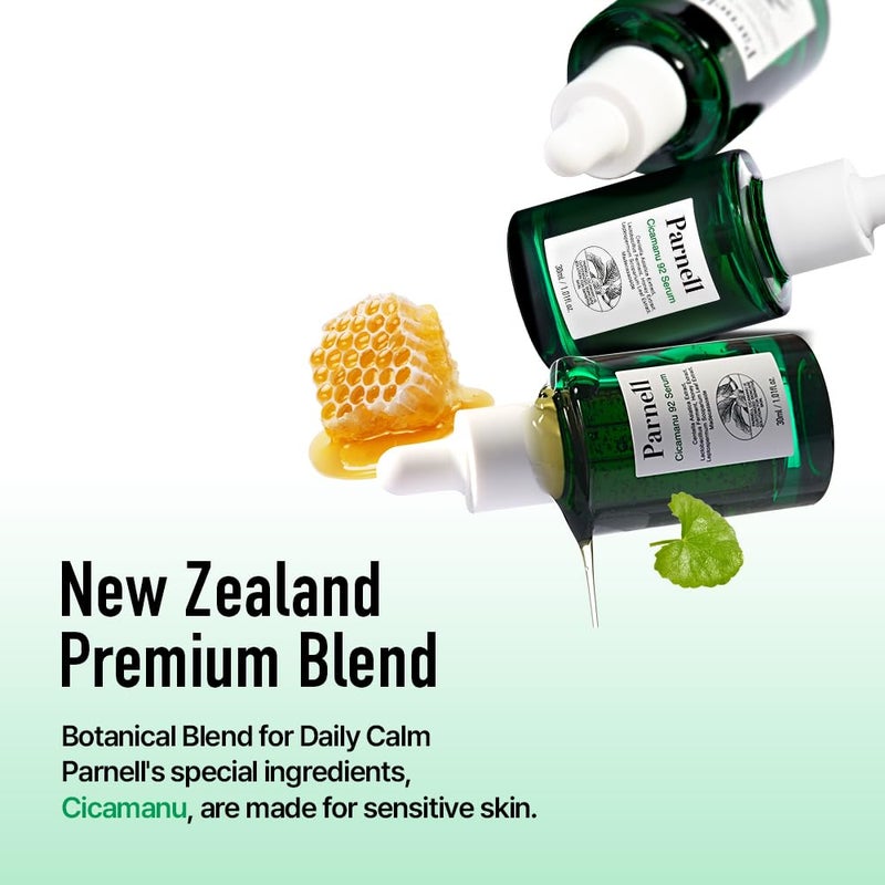 Parnell Cicamanu 92 Serum (1.01 Fl Oz) 30ml | Melatonin, Centella Asiatica | Ceramide for Overnight Recovery & Soothing Irritated Skin | Targets Hyperpigmentation & Deep Hydration | Korean Skin Care - Image 2