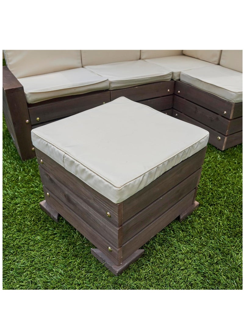 KidKraft Kidkraft Outdoor Sectional Ottoman & Umbrella Set- Bear Brown & Beige  - Image 2