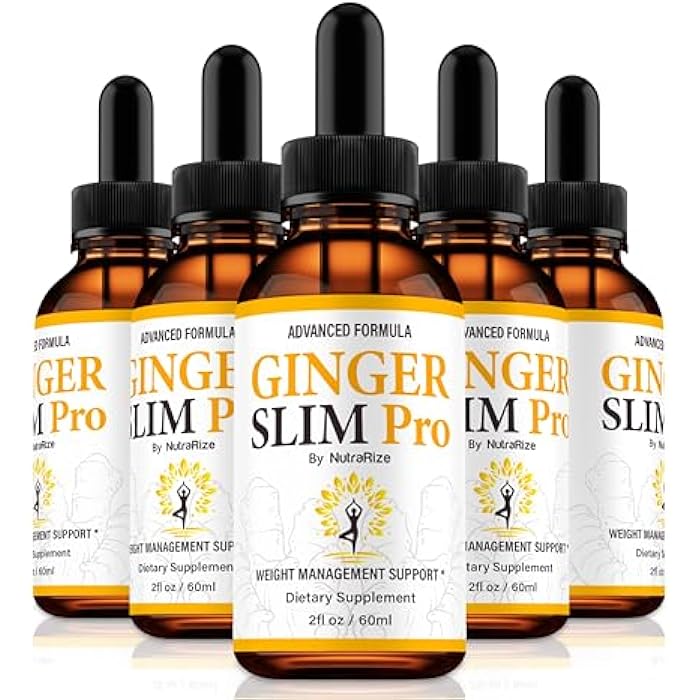 NutraRize (5 Pack) Ginger Slim Pro Weight Loss Drops- Official Ginger Slim Pro Drops, All-Natural Liquid Formula to Support Active Lifestyle, Fitness and Health, Premium GingerSlim Pro Gotas (150 Servings) - Image 1
