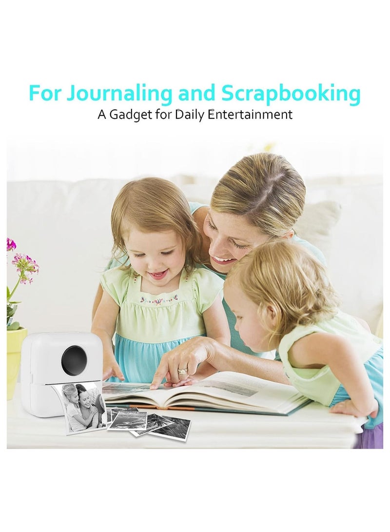 طابعة صور صغيرة محمولة، طابعة حرارية محمولة لاسلكية للهواتف الذكية التي تعمل بنظامي التشغيل أندرويد وiOS، طابعة بلوتوث للمساعدة في التعلم، ملاحظات التعلم، ملاحظات المجلة وما إلى ذلك - Image 3