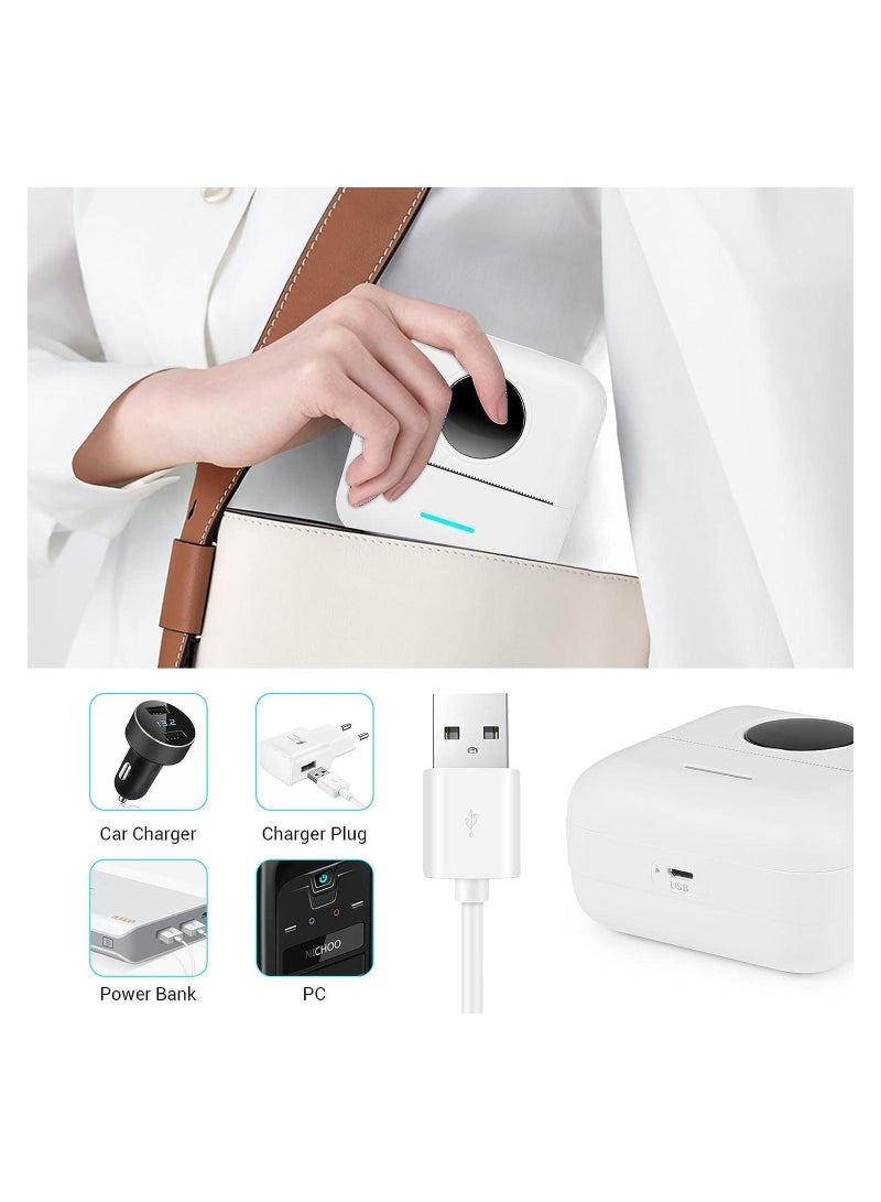 طابعة صور صغيرة محمولة، طابعة حرارية محمولة لاسلكية للهواتف الذكية التي تعمل بنظامي التشغيل أندرويد وiOS، طابعة بلوتوث للمساعدة في التعلم، ملاحظات التعلم، ملاحظات المجلة وما إلى ذلك - Image 5