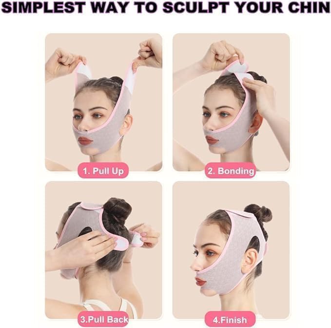 Generic Facial Slimming Belt Double Chin Reducer Reusable VShape Face Mask for Men Women Facial Shaped UPLift Belt Slim Cheeks Lifting Jaw Line Shaper Anti Wrinkle 34 - Image 5