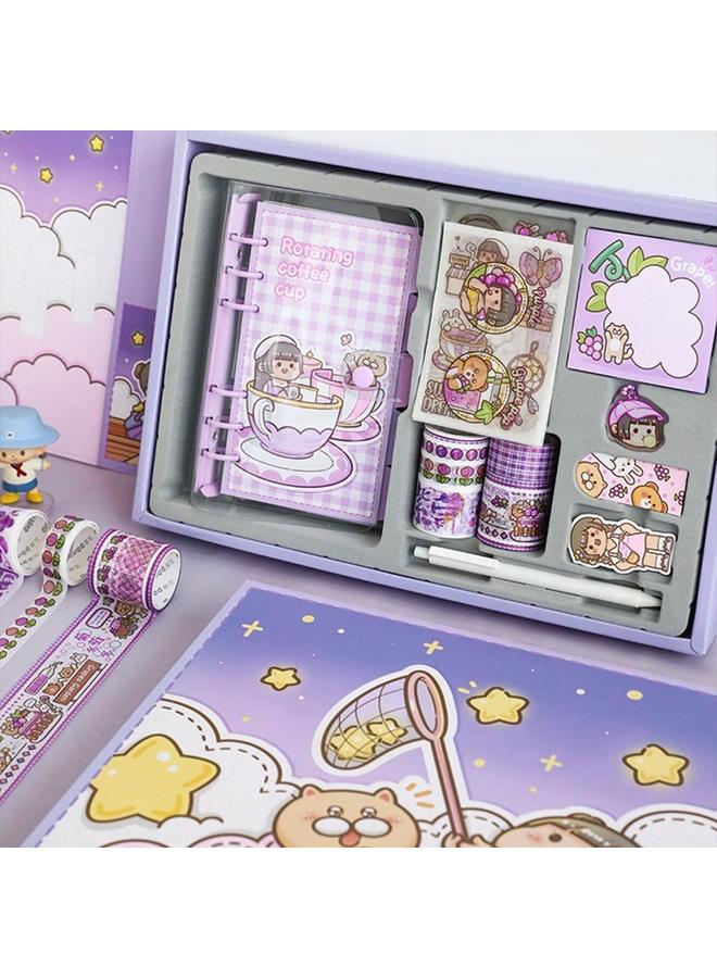 Bluejw Hand Account Suit Gift Box Small Potato Girl Cute New Hand Account Book And Sticker Tape Loose-leaf Net Red Square - Image 5