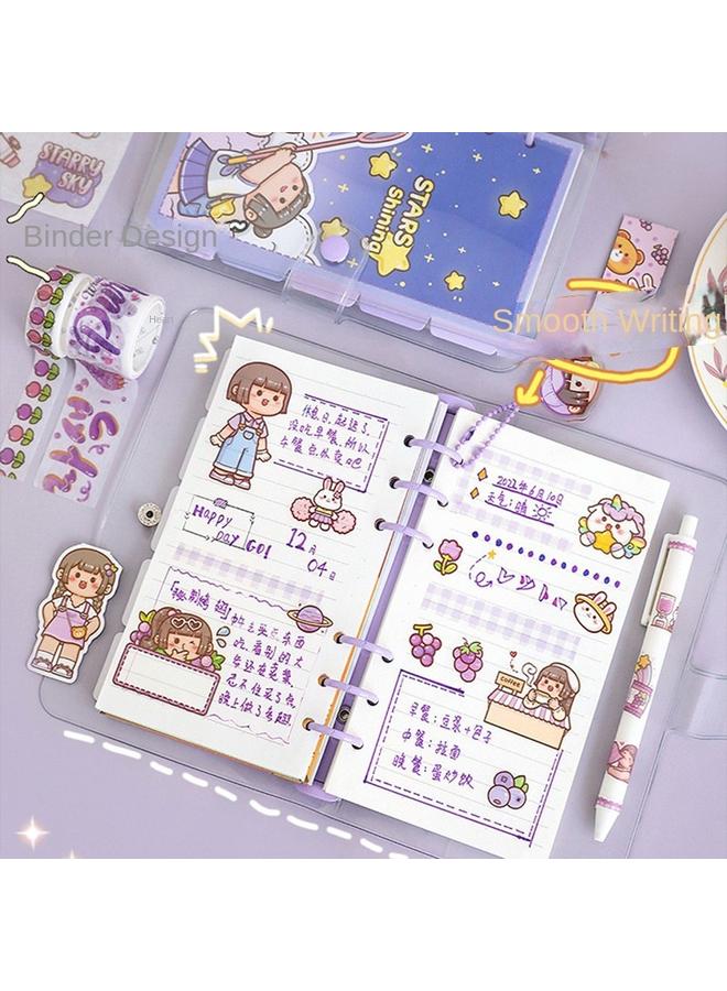 Bluejw Hand Account Suit Gift Box Small Potato Girl Cute New Hand Account Book And Sticker Tape Loose-leaf Net Red Square - Image 2