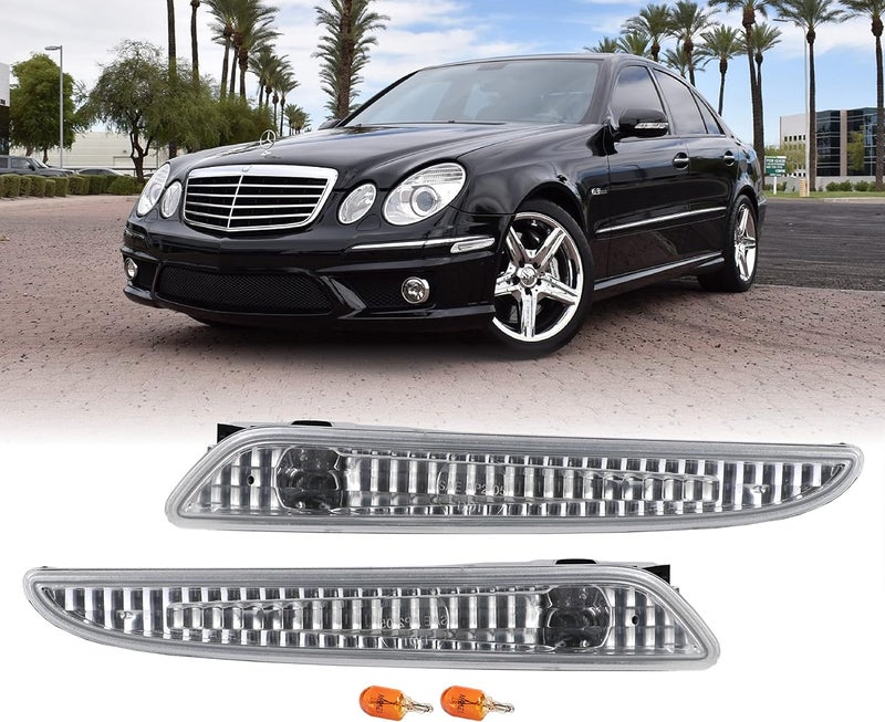 USR UNIQUE STYLE RACING أضواء علامة الجانب USR 07-09 W211 - مصابيح علامة الجانب لمصد السيارة الأمامي لمرسيدس بنز E Class - Image 1