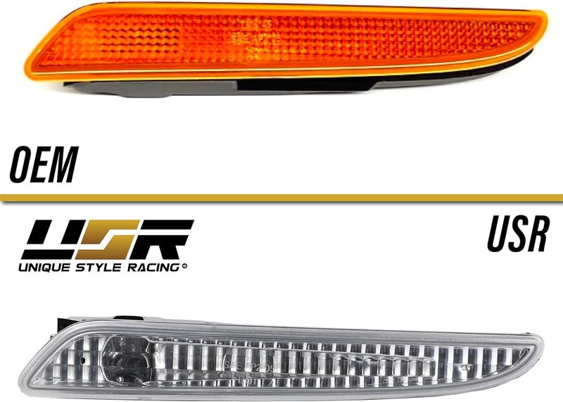 USR UNIQUE STYLE RACING أضواء علامة الجانب USR 07-09 W211 - مصابيح علامة الجانب لمصد السيارة الأمامي لمرسيدس بنز E Class - Image 4
