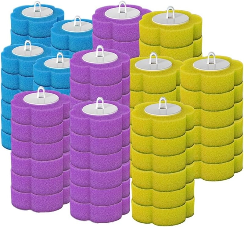 72 Toilet Bowl Wand Refills, Disposable Toilet Brush Heads, Upgraded Wand Refills for Wand, Toilet Scrubber Refill (Ocean, Lemon, Lavender), Holder and Wand Not Included.