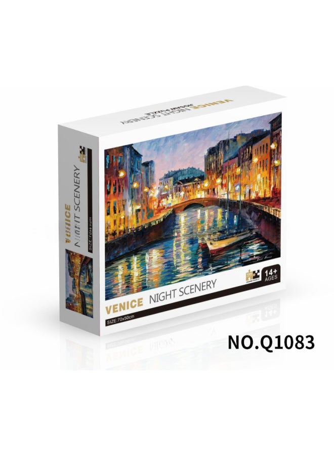 لعبة/ألغاز/ألغاز الصور المقطوعة تيتانيك - أحلام السفينة 1000 قطعة-اللون: Q1083 لوحة زيتية ليلية فينيسيا - Image 1