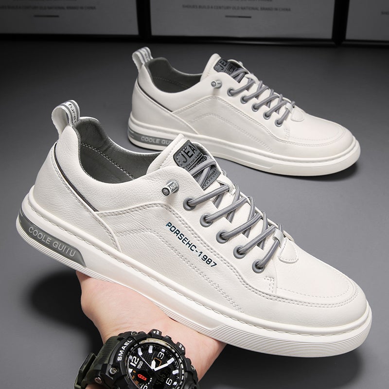Black Board Shoes Men's 2024 New Autumn Kitchen Casual Leather Shoes for Chef Work Labor Insurance Shoes - Image 4