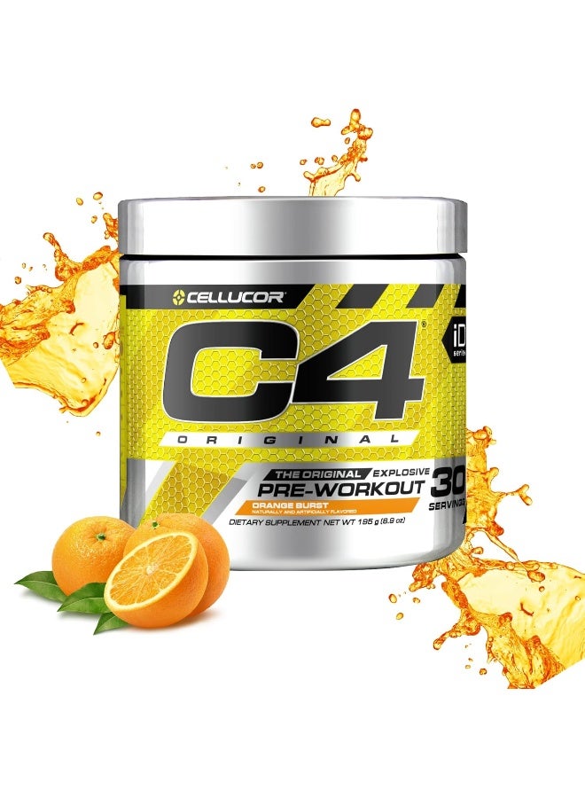 سيلوكور مسحوق C4 الأصلي قبل التمرين خالٍ من السكر، يحتوي على بيتا ألانين وفيتامين C لدعم الطاقة والتركيز والأداء، بنكة انفجار البرتقال – 30 حصة. - Image 2