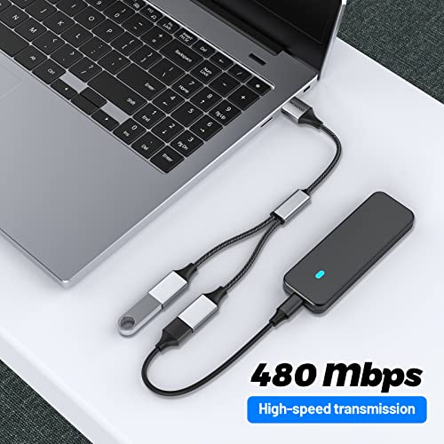 MOGOOD USB Splitter Cable USB y Splitter Adapter (Carplay NOT Supported) Dual Type A 2.0 Power Cord Extension for Charging/Data Transfer/Laptop/Mac/Car - Image 5