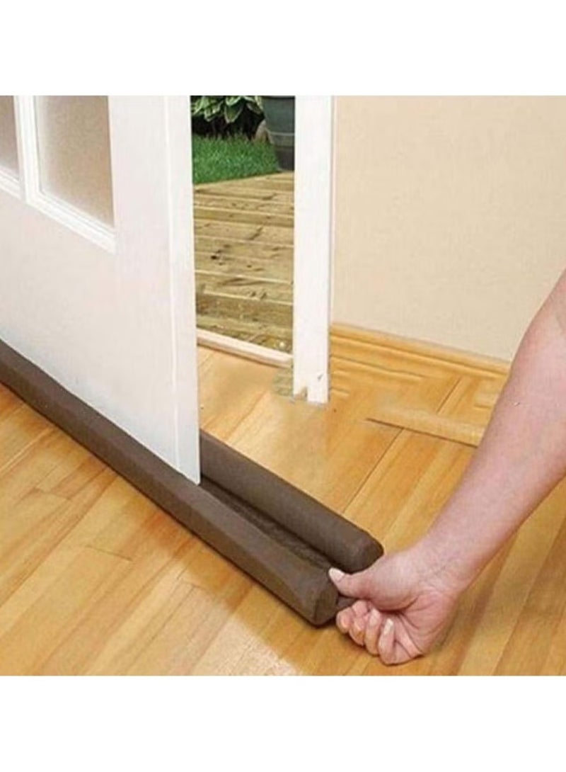 Door Bottom Sealing Strip Guard, 32cm – Self-Adhesive, Effective Draft & Dust Protection, Adjustable Length, Brown Color - Image 1