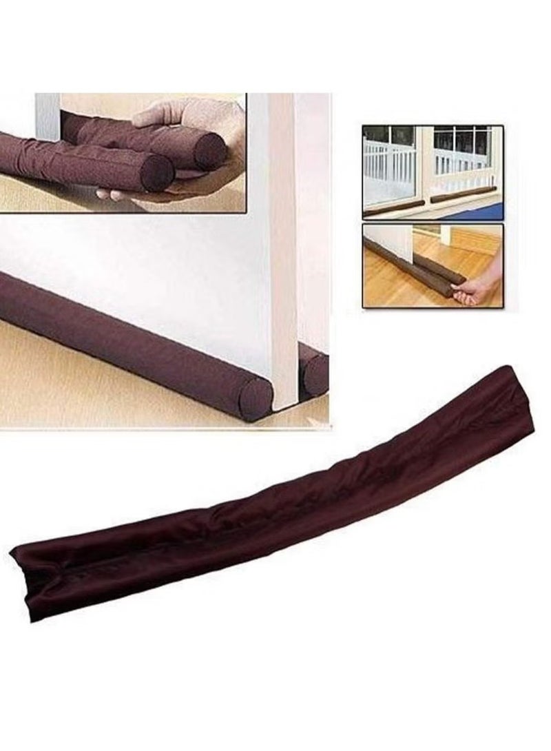 Door Bottom Sealing Strip Guard, 32cm – Self-Adhesive, Effective Draft & Dust Protection, Adjustable Length, Brown Color - Image 2