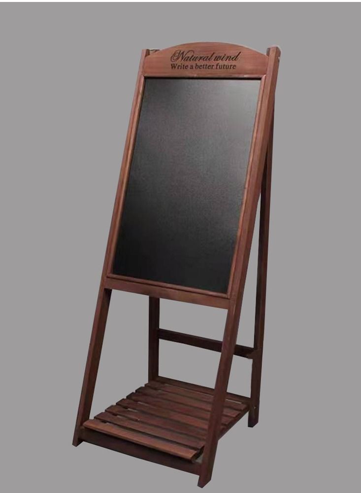 LINGWEI Wooden Hand Writing Black Board with Flower Pot Holder 42x111x42cm - Image 3