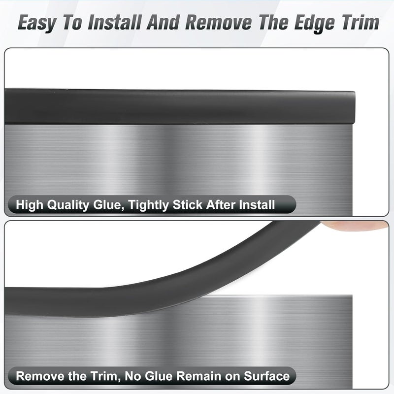 Protalwell Rubber Edge Trim, Self Adhesive U Channel Edge Trim, U Shaped Trim for Plywood, Glasses, Mirror, Flexiglass, Sharp Edge Parts, Size 1/4" (6mm), Length 20Ft, Black Color, Peel and Stick Plastic Trims - Image 5