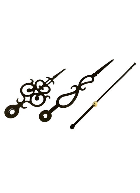 BanteyBanatey Designer Clock Hands Set DIY Clock Making Kit for Elegant Timepiece Crafting with Fancy Metal Needles Black Colour Pack of 2 Sets