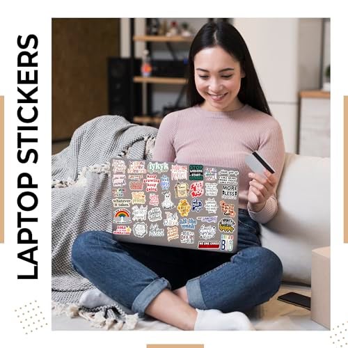 True Flair Trueflair Pack of 61 Vinyl Quotes Stickers for Girls, Random Designs, for Laptop, Journal, Bike Helmet, Diary, Guitar, Mobile, Waterproof, Self-Adhesive (Positivity Motivational) - Image 4