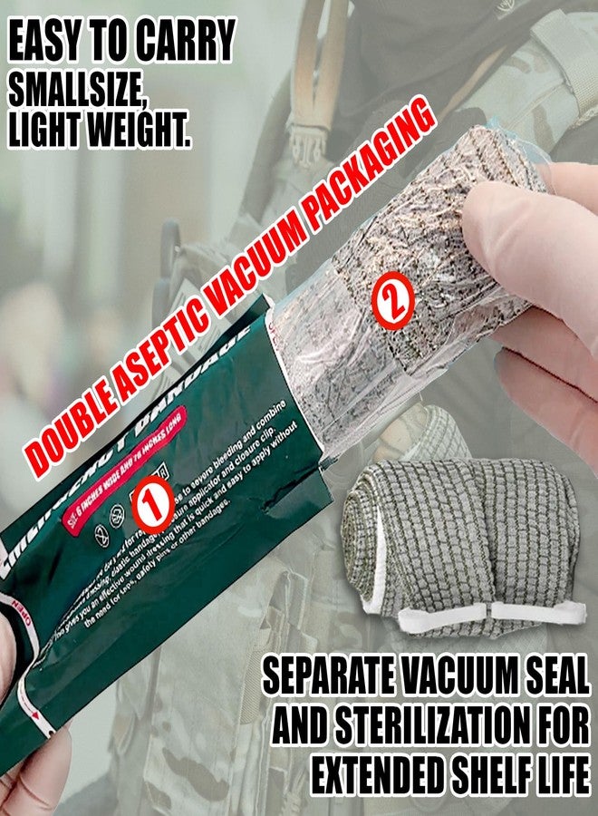 KIWAEZS Israeli Style Emergency Bandage - 6 Inch, Sterile Vacuum Sealed - Combat Tactical First Aid Kit IFAK Supplies - Compression Trauma Wound Dressing, 6 Count - Image 3