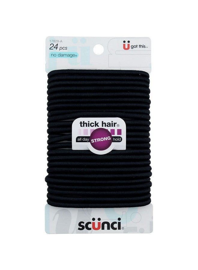 Scunci Effortless Beauty No-damage Black Elastics, Thick Hair 24 ea (Pack of 1) - Image 2
