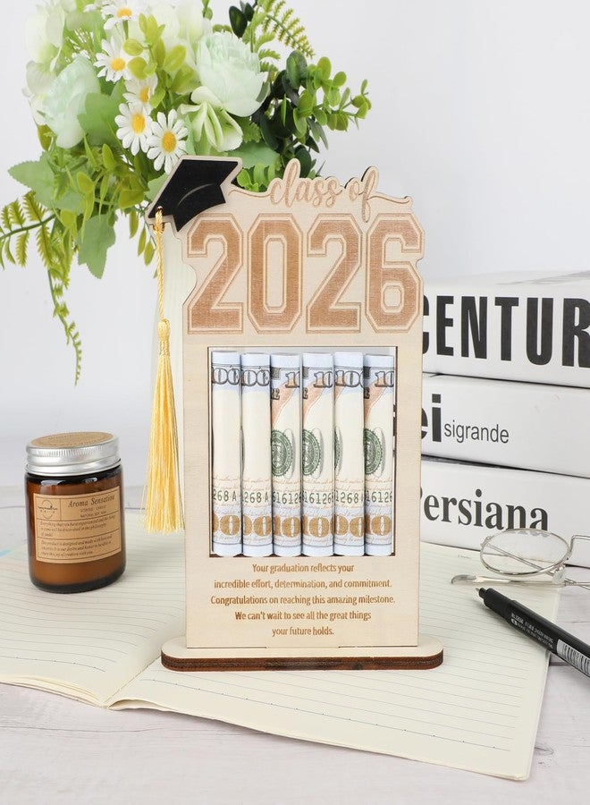 Sereliy Graduation Money Holder, Wooden Class of 2026 Cash Gift Display, Graduation Money Cash Holder Stand for High School & College Graduates, Creative Graduation Keepsake for Cash - Image 2