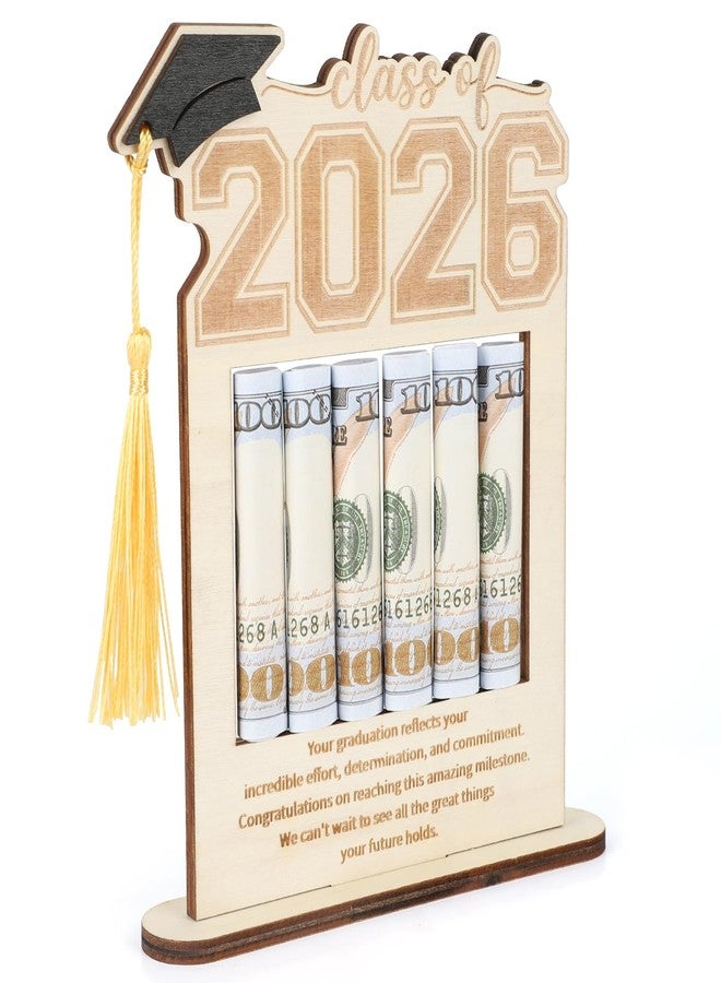 Sereliy Graduation Money Holder, Wooden Class of 2026 Cash Gift Display, Graduation Money Cash Holder Stand for High School & College Graduates, Creative Graduation Keepsake for Cash - Image 1