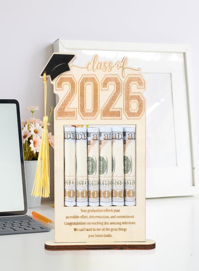 Sereliy Graduation Money Holder, Wooden Class of 2026 Cash Gift Display, Graduation Money Cash Holder Stand for High School & College Graduates, Creative Graduation Keepsake for Cash - Image 4