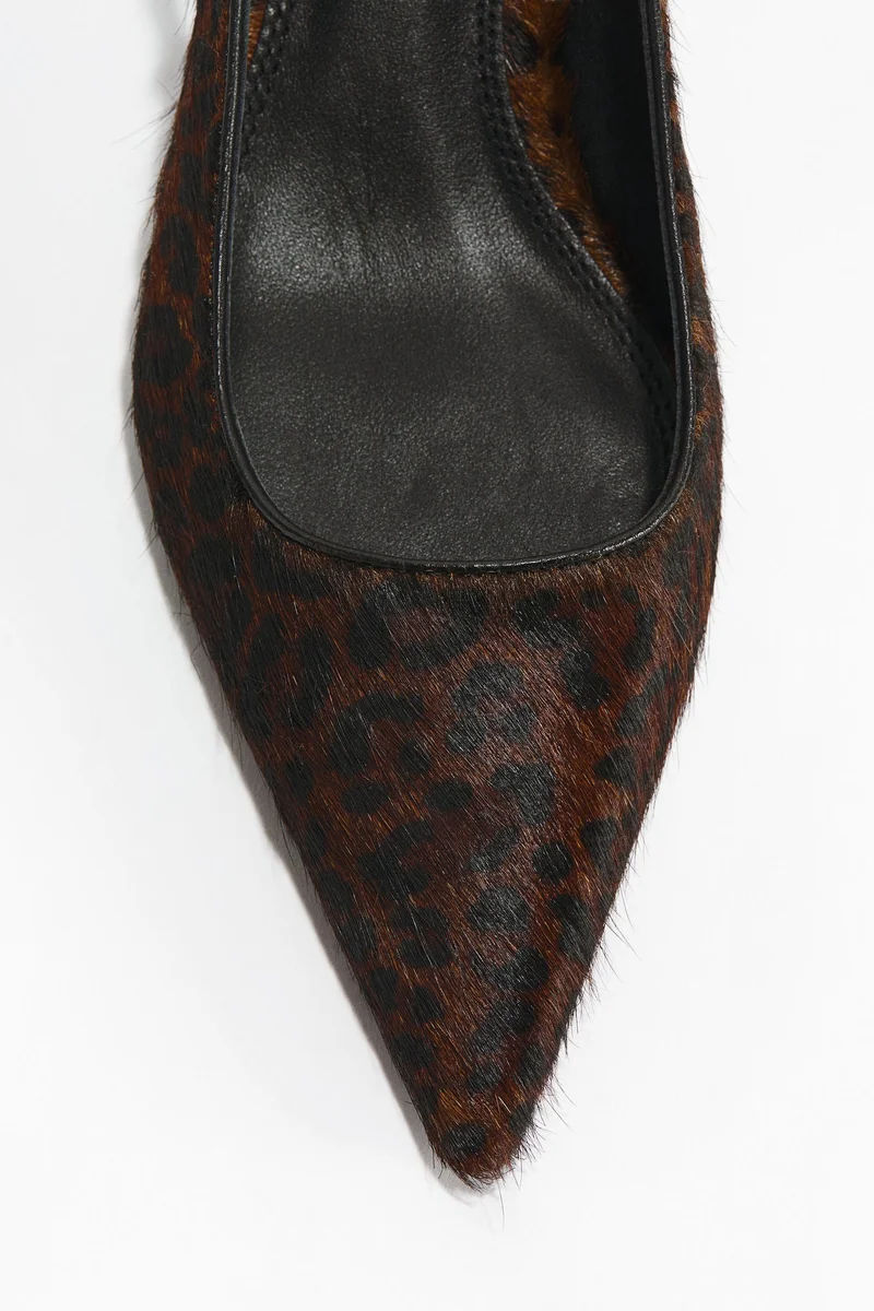 H&M Kitten-heeled leather slingbacks