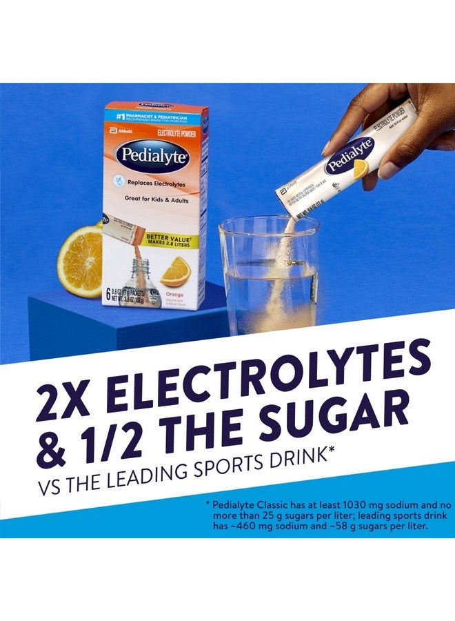 Pedialyte Electrolyte Powder Packets, Orange, Hydration Drink, 18 Single-Serving Powder Packets - Image 3