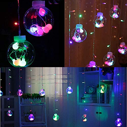 The Purple Tree Multicolor Wish Ball Orbs LED Curtain Lights for Christmas Wedding, Window, Festive, 2.5 m, Globe Curtain Lights (Pack of 1) Christmas Lights - Image 5