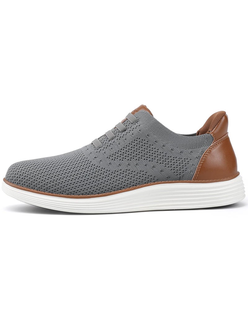 VILOCY Mens Casual Dress Tennis Shoes Slip on Walking Shoes Fashion Sneakers Hands Free Breeze Business Oxfords Mesh Comfortable Lightweight Breathable Grey,EU43 - Image 2