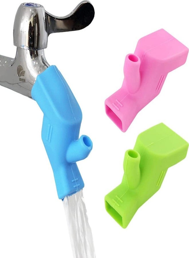 Woffely Pack Of 2 Flexible Silicone Polished Faucet Extension||Tap Extender For Wash Your Face||Faucet Extender For Drink Water||Fauce For Kitchen & Bathroom [Multicolor] - Image 1